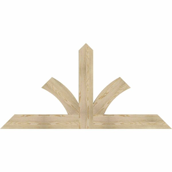 Ekena Millwork Richland Rough Sawn Timber Gable Bracket, Douglas Fir, 72"W x 36"H x 2"D x 6"F, 12/12 Pitch GBW072X36X0206RIC00RDF - main